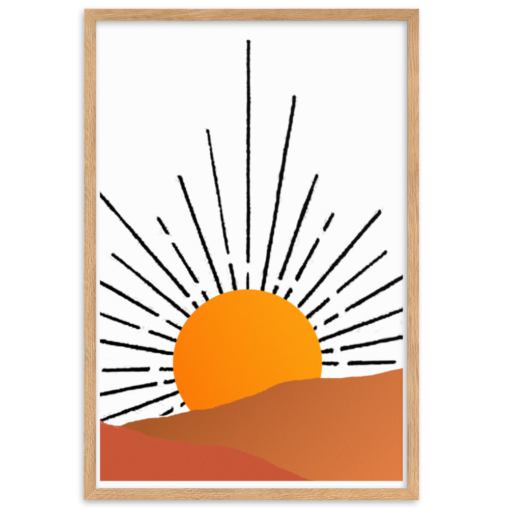 Sunrise over Desert Framed Print