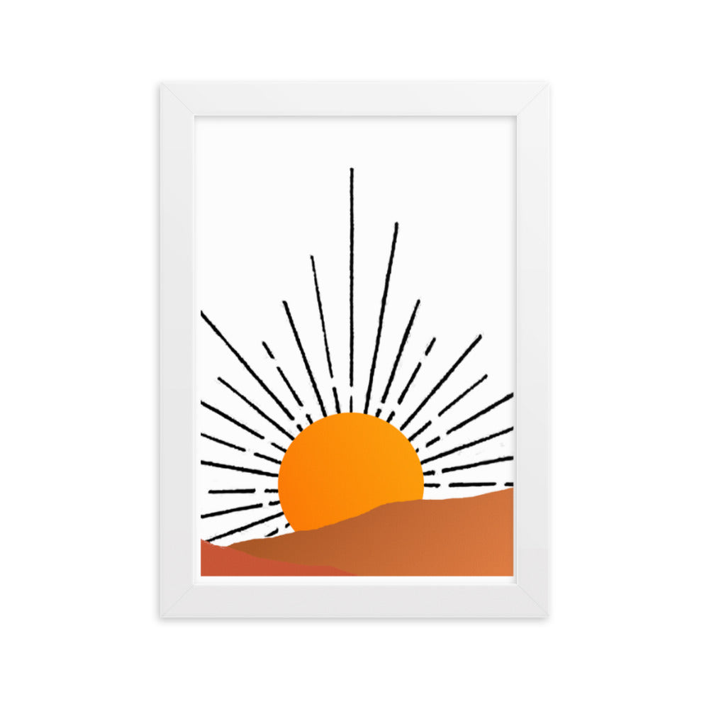 Sunrise over Desert Framed Print