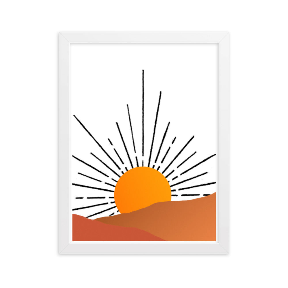 Sunrise over Desert Framed Print