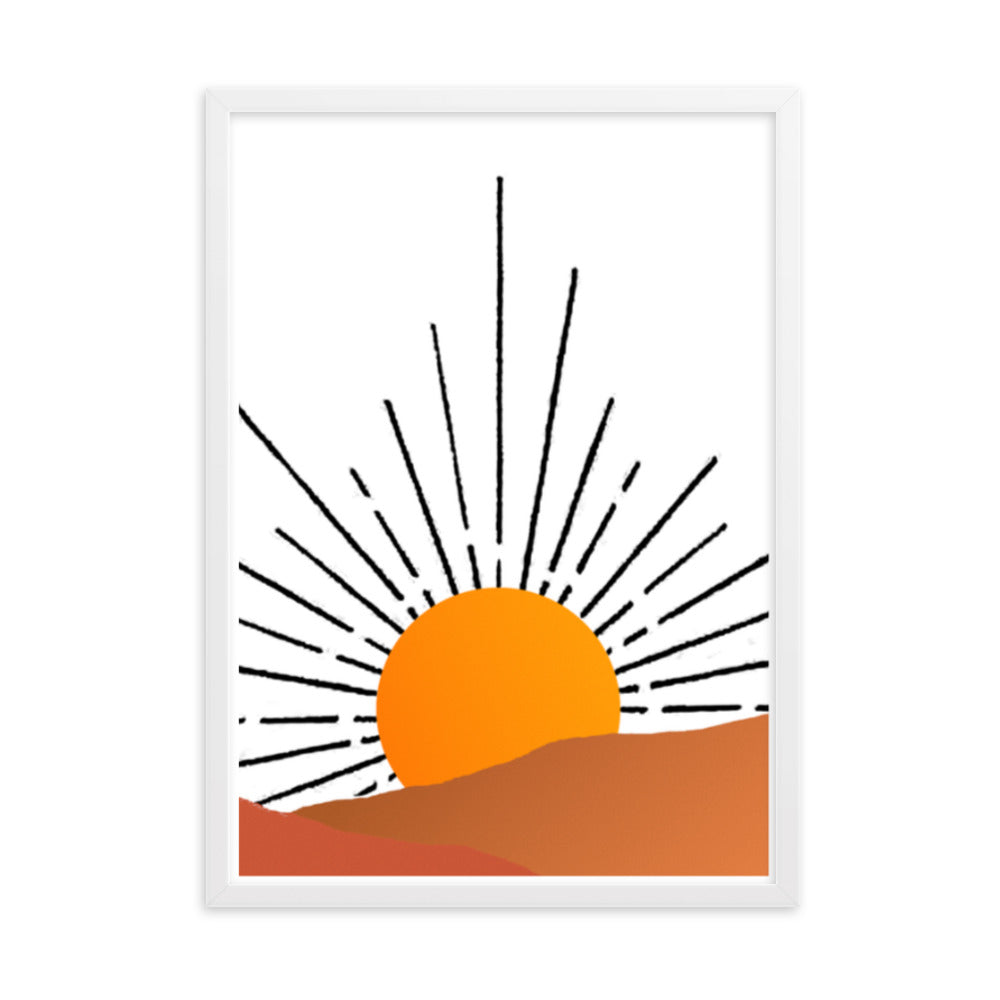 Sunrise over Desert Framed Print