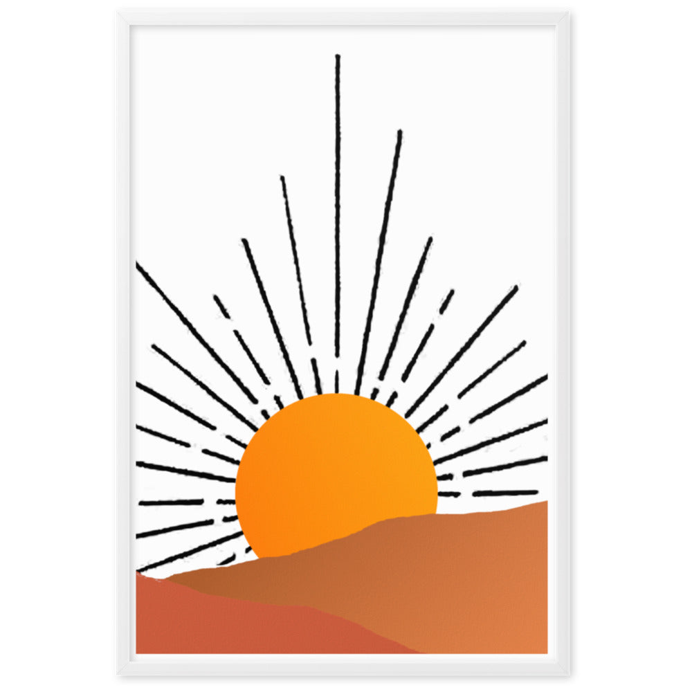 Sunrise over Desert Framed Print