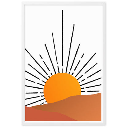Sunrise over Desert Framed Print