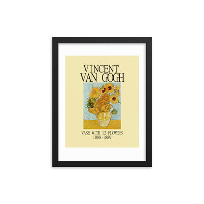 Van Gogh Vase with 12 Sunflowers Framed Print