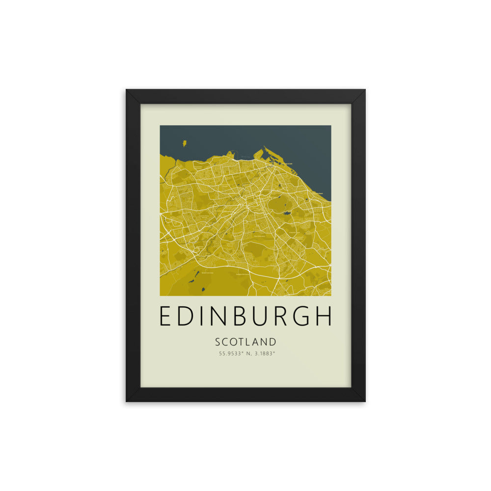 Edinburgh Map Framed Print