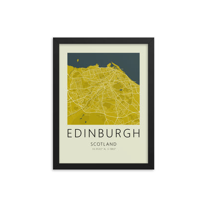 Edinburgh Map Framed Print