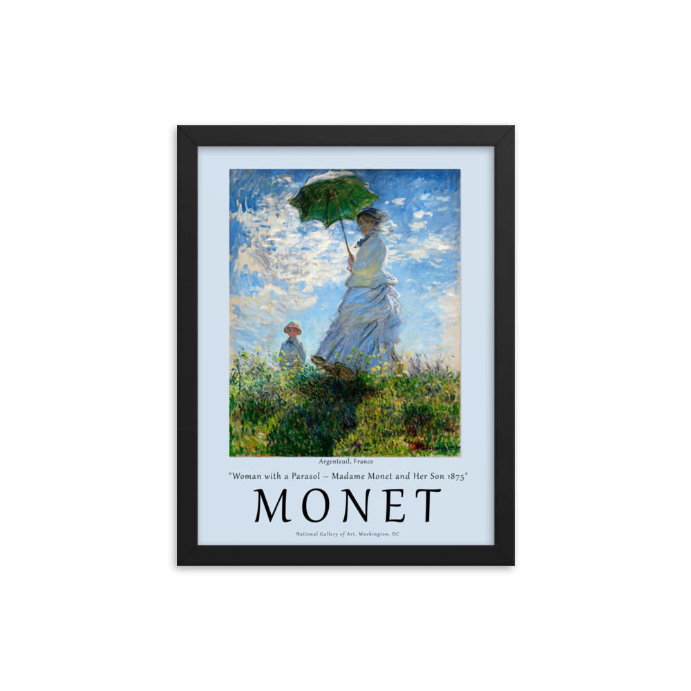 Woman with a Parasol by Claude Monet Framed Print