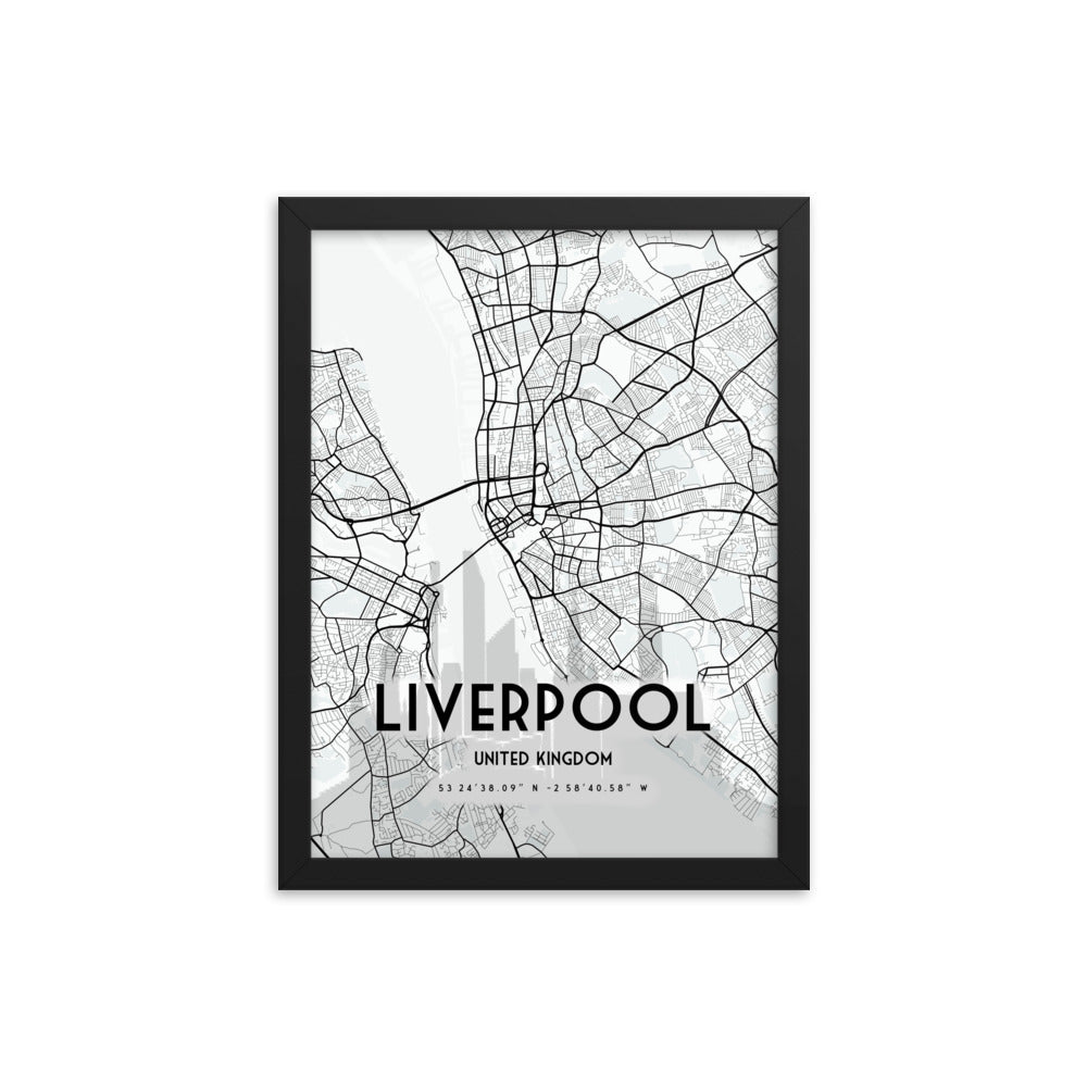 Liverpool Map Framed Print