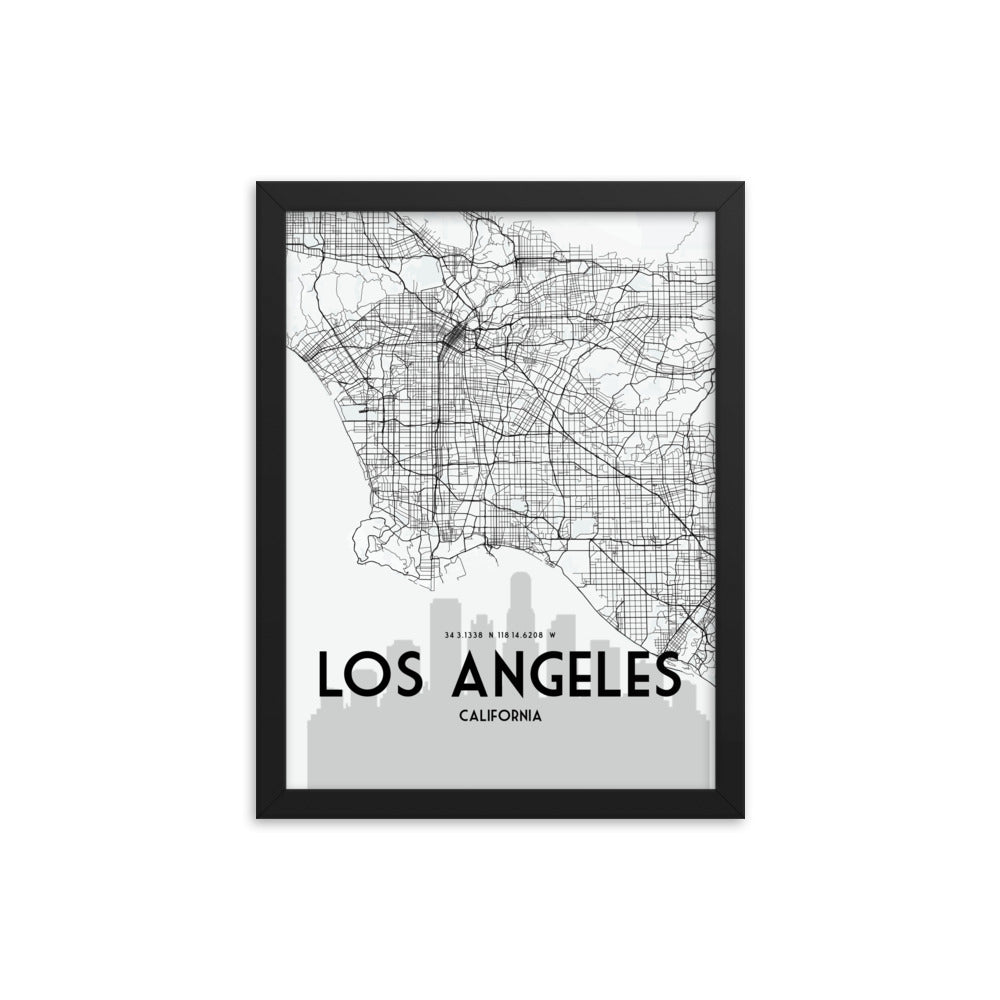 Los Angeles Map Framed Print