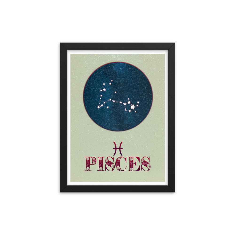 Pisces Zodiac Framed Print