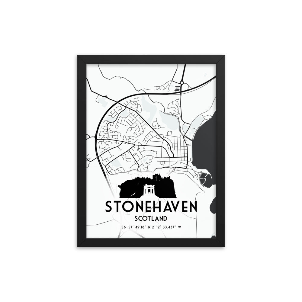 Stonehaven Map Framed Print