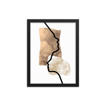 Double Face Line Art Framed Print