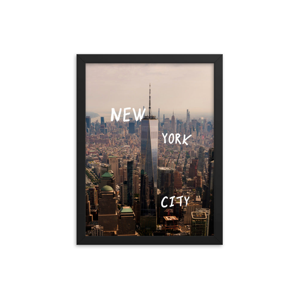 New York City in Text Framed Print