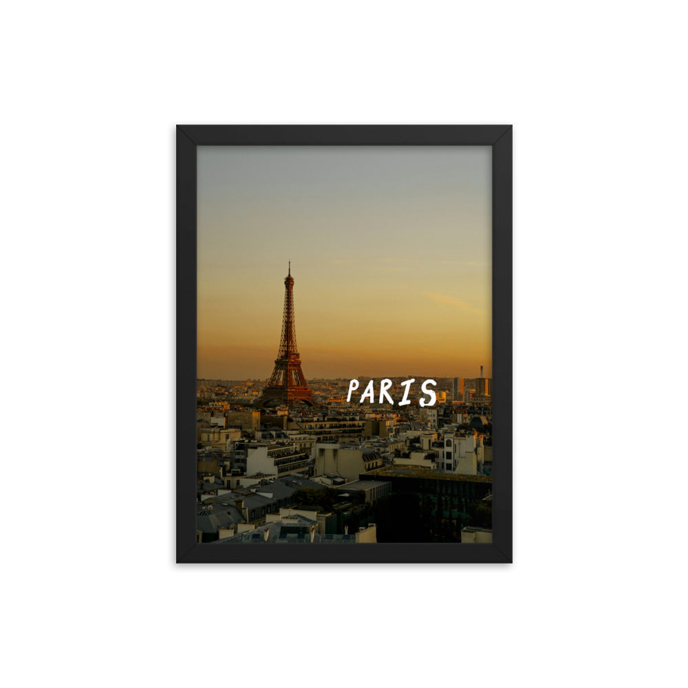 Paris in Text Framed Print