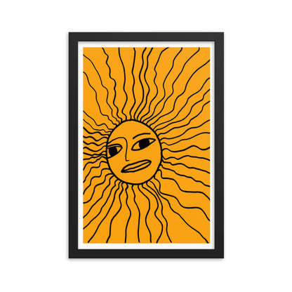 Abstract Doodled Sun Framed Print