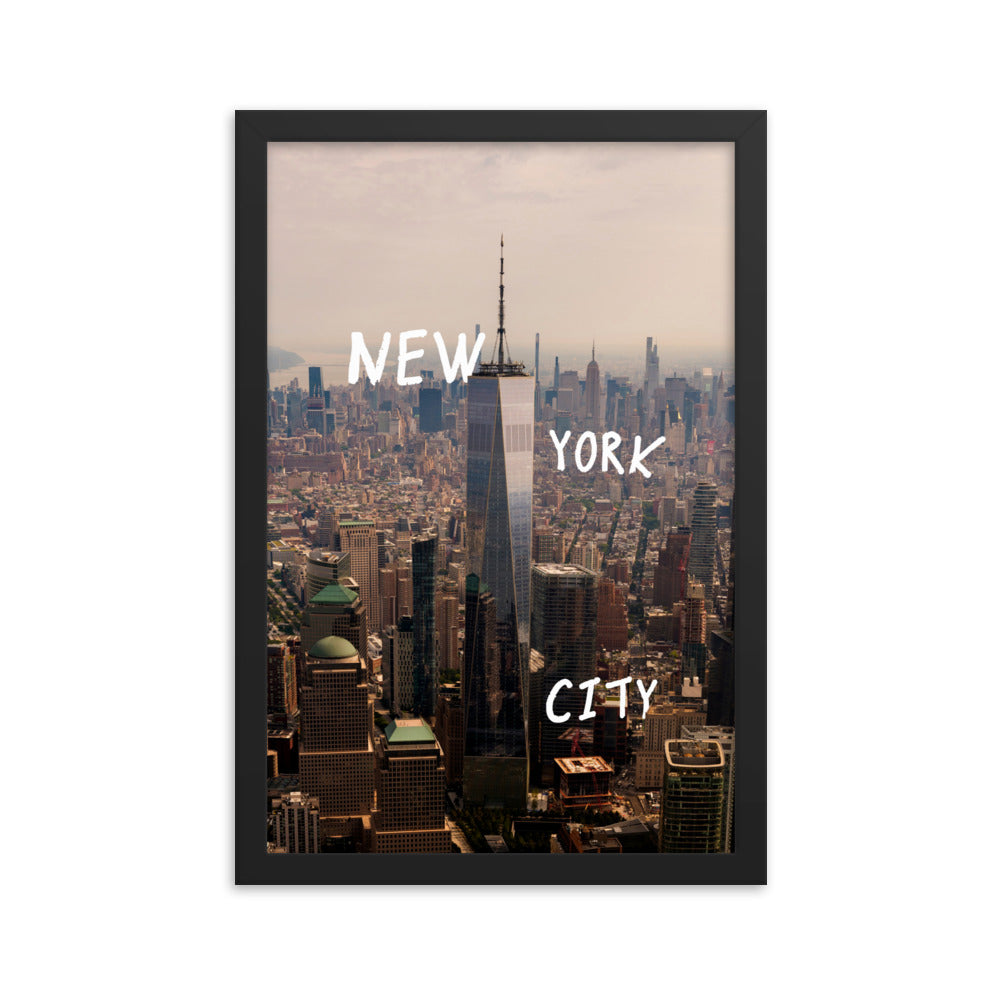 New York City in Text Framed Print