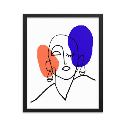 Abstract Lined Face Framed Print