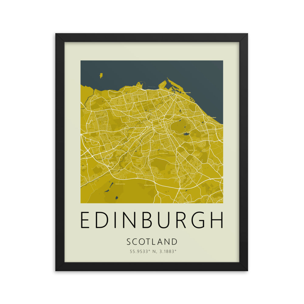 Edinburgh Map Framed Print