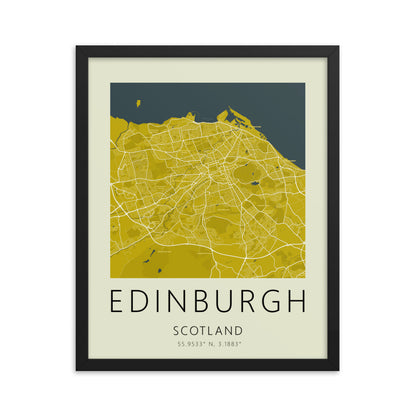 Edinburgh Map Framed Print