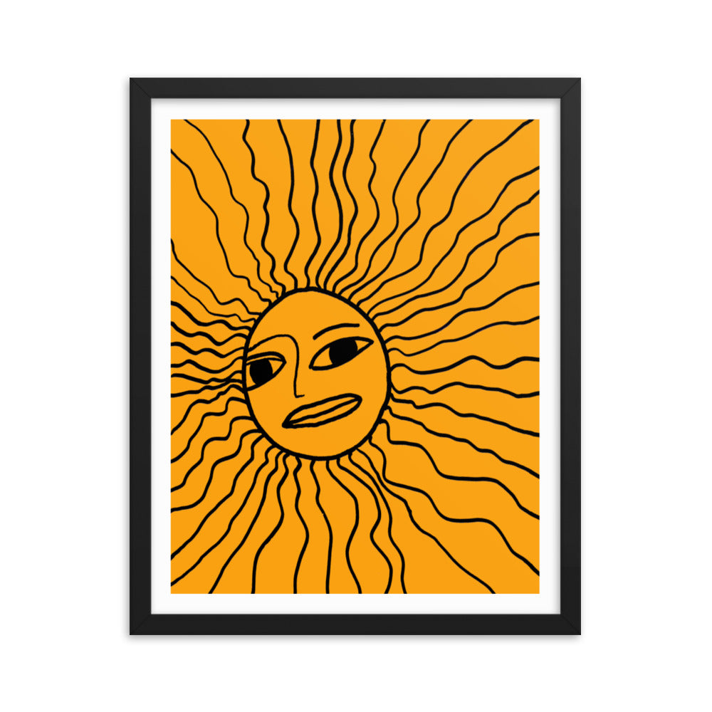 Abstract Doodled Sun Framed Print