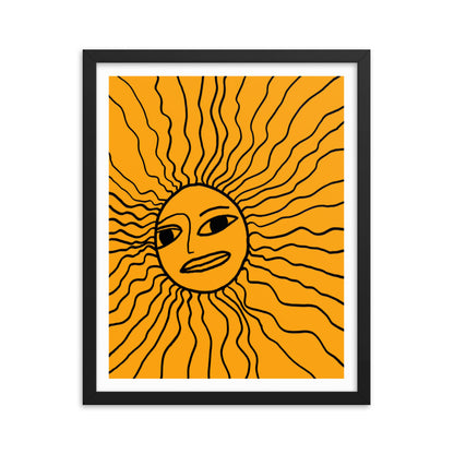 Abstract Doodled Sun Framed Print