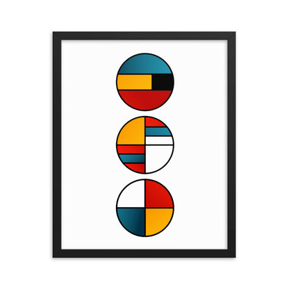 Bauhaus Concentric Framed Print