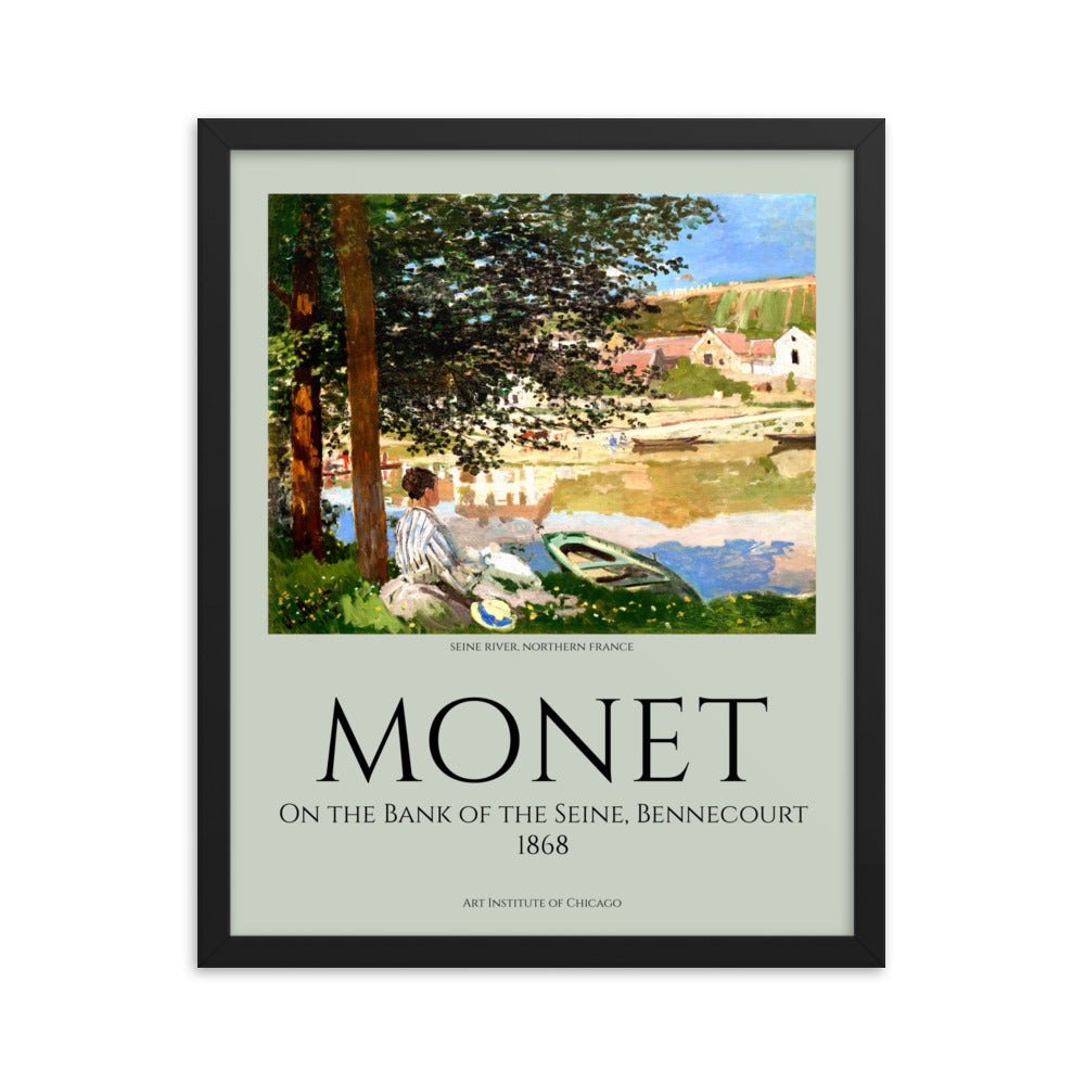 Claude Monet - On the Bank of the Seine, Bennecourt Framed Print