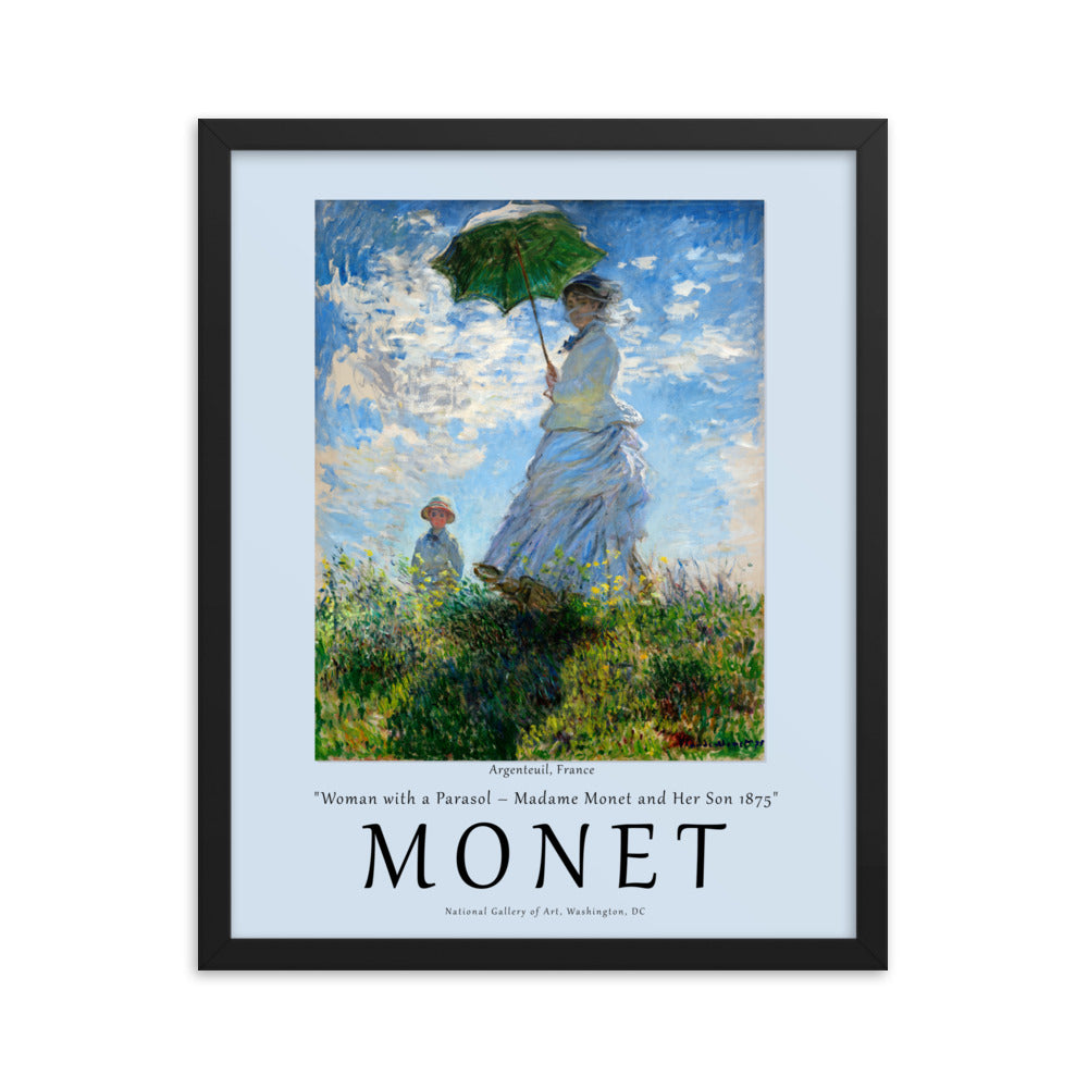 Woman with a Parasol by Claude Monet Framed Print