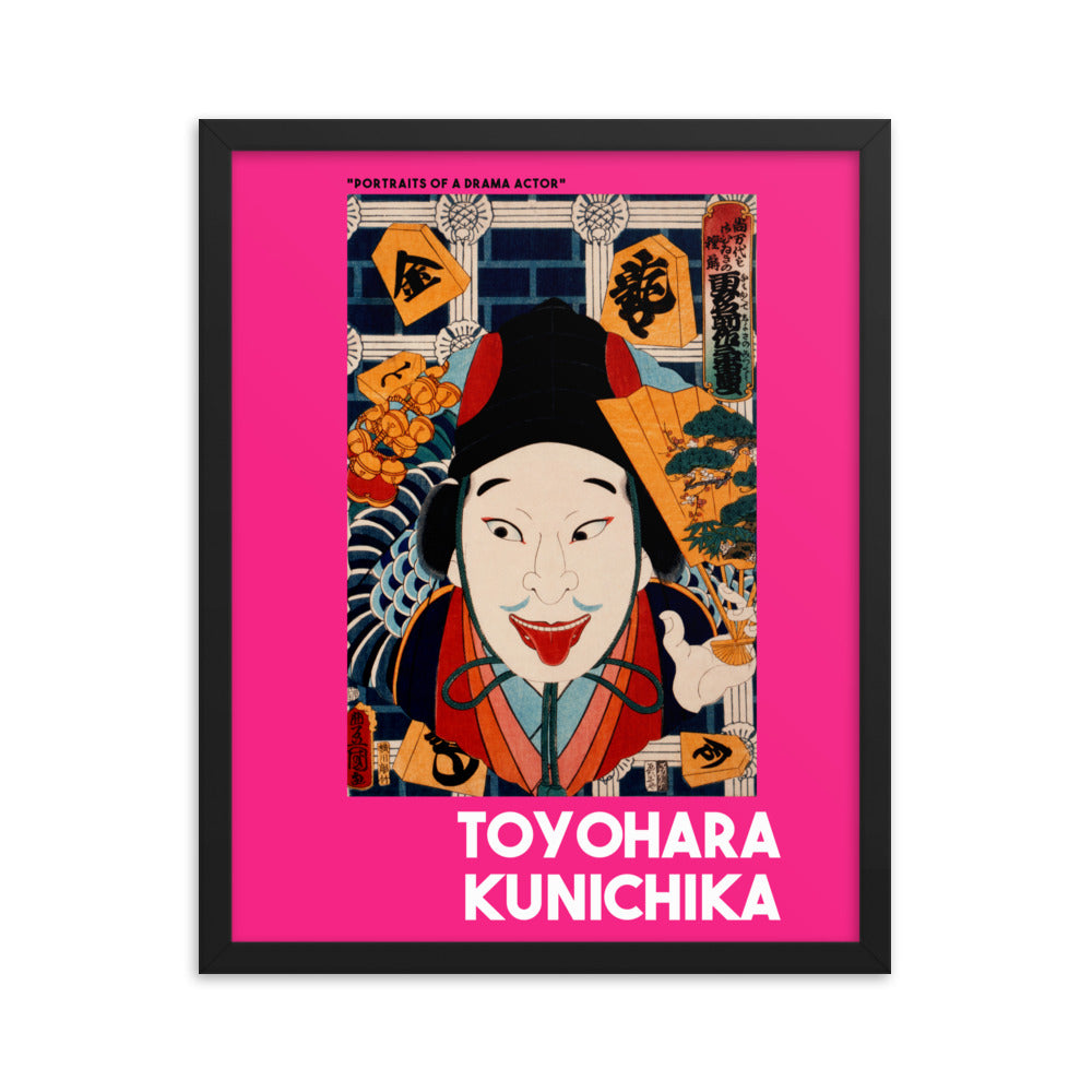 Toyohara Kunichika - Portraits of a Drama Actor Framed Print