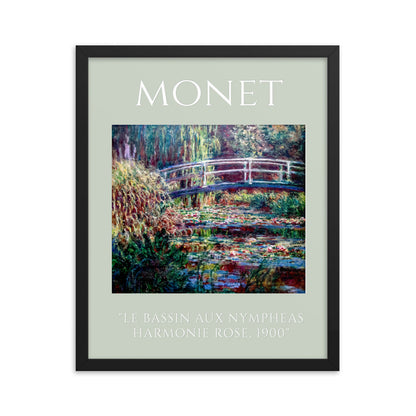 Le Bassin aux nymphéas, harmonie rose by Claude Monet Framed Print