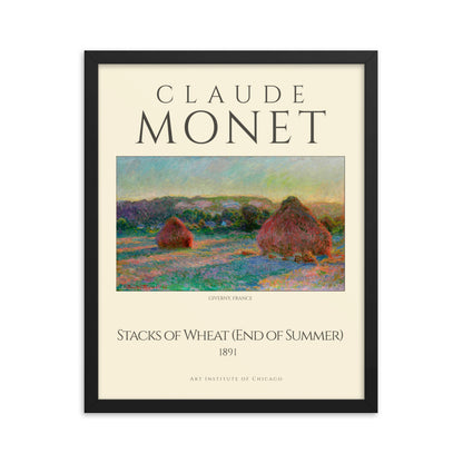 Stacks of Wheat (End of Summer) by Claude Monet Framed Print