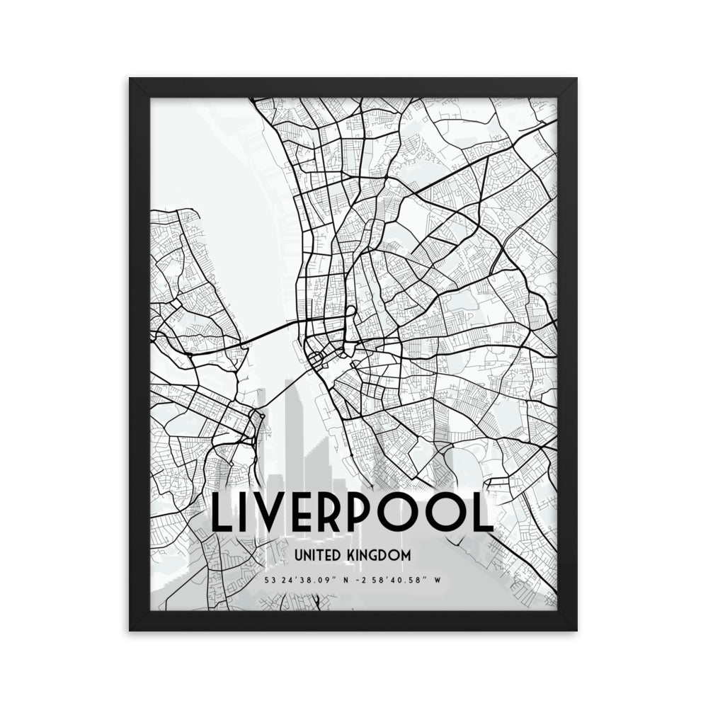 Liverpool Map Framed Print