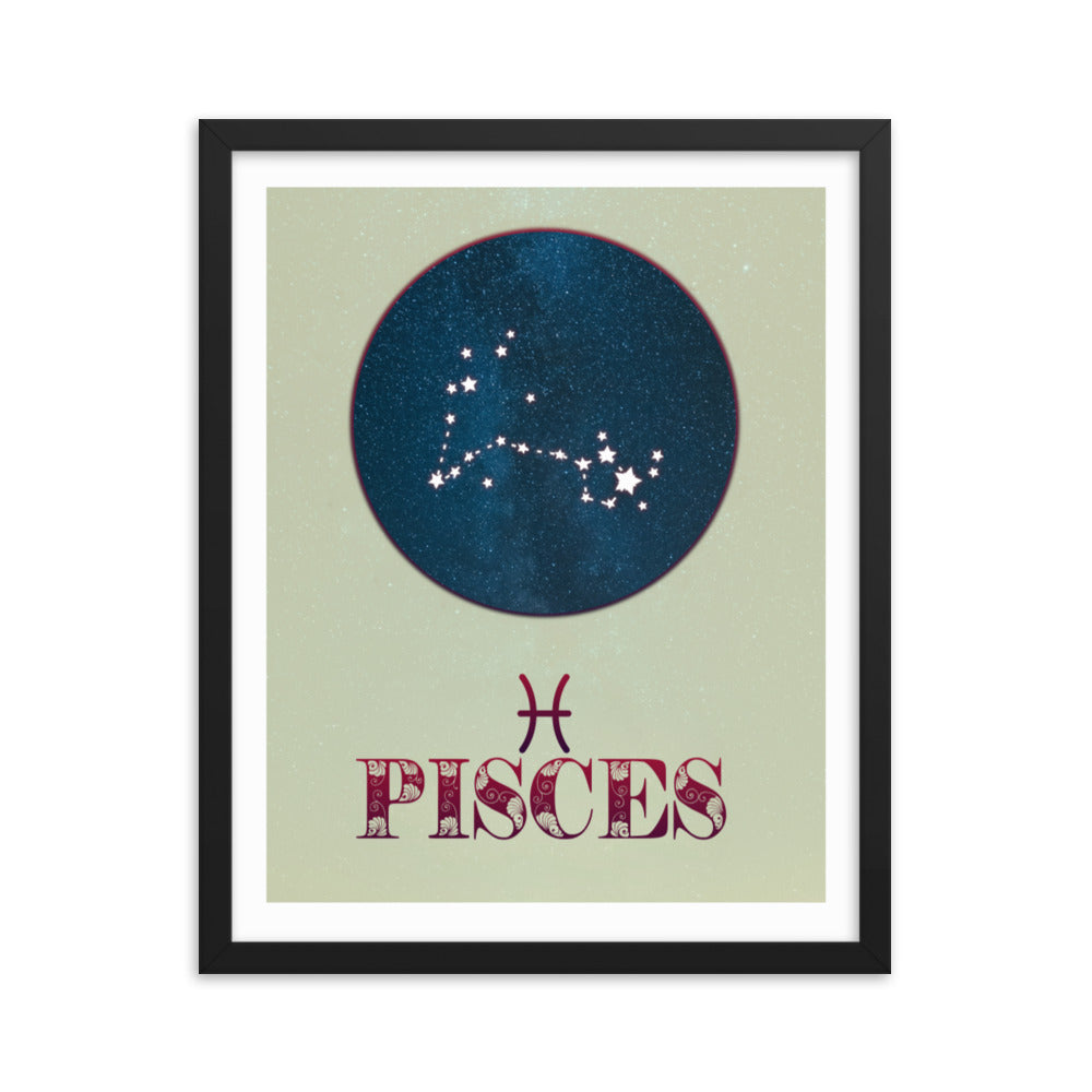 Pisces Zodiac Framed Print