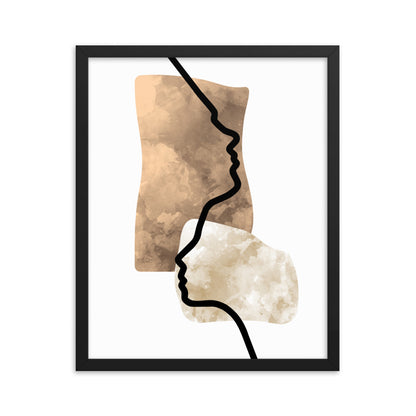 Double Face Line Art Framed Print
