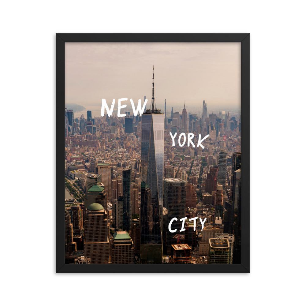 New York City in Text Framed Print