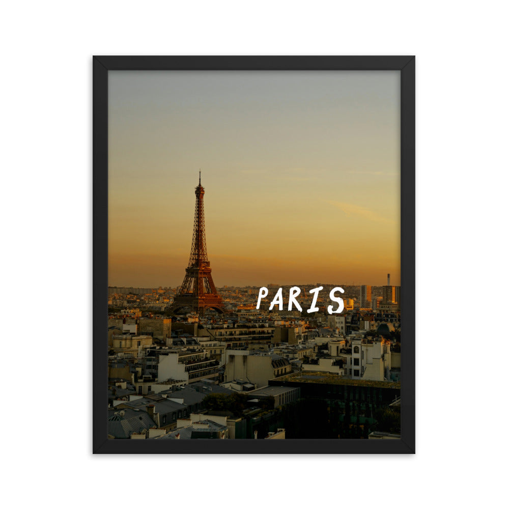 Paris in Text Framed Print