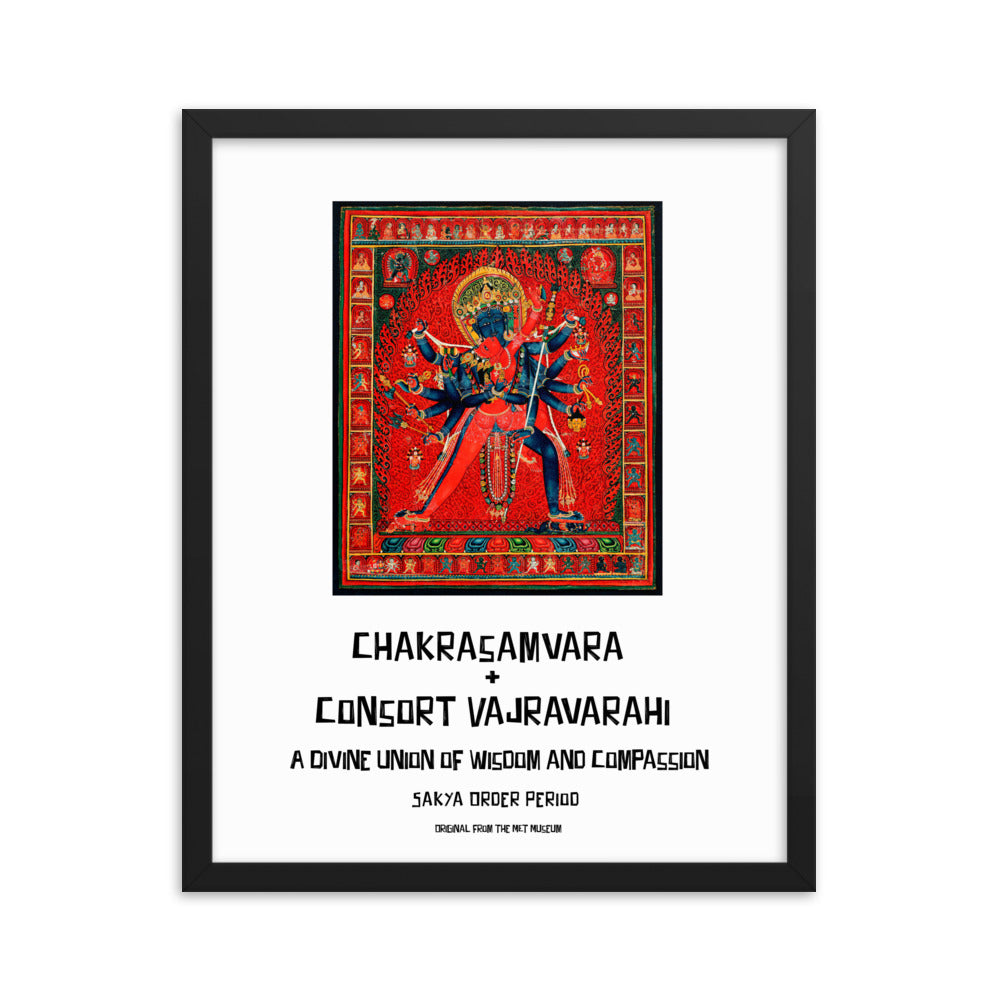 Chakrasamvara and consort Vajravarahi Framed Print