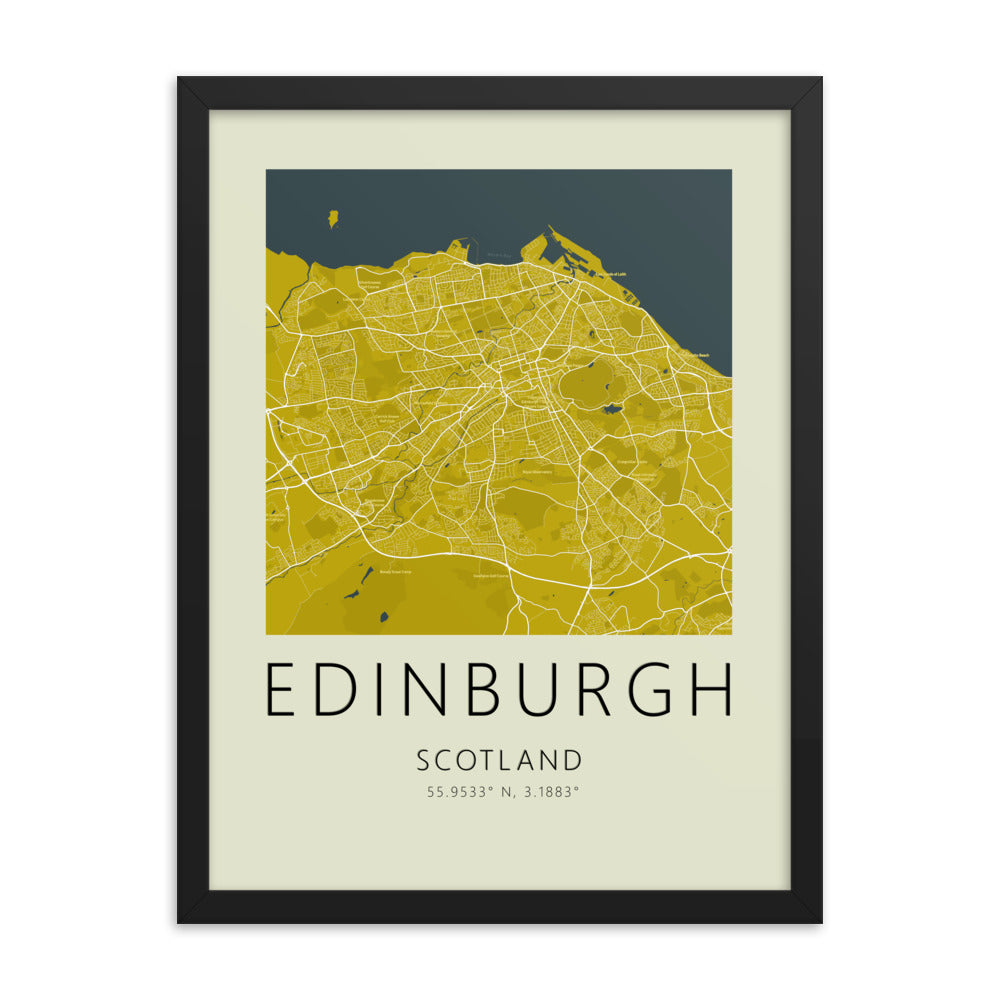 Edinburgh Map Framed Print