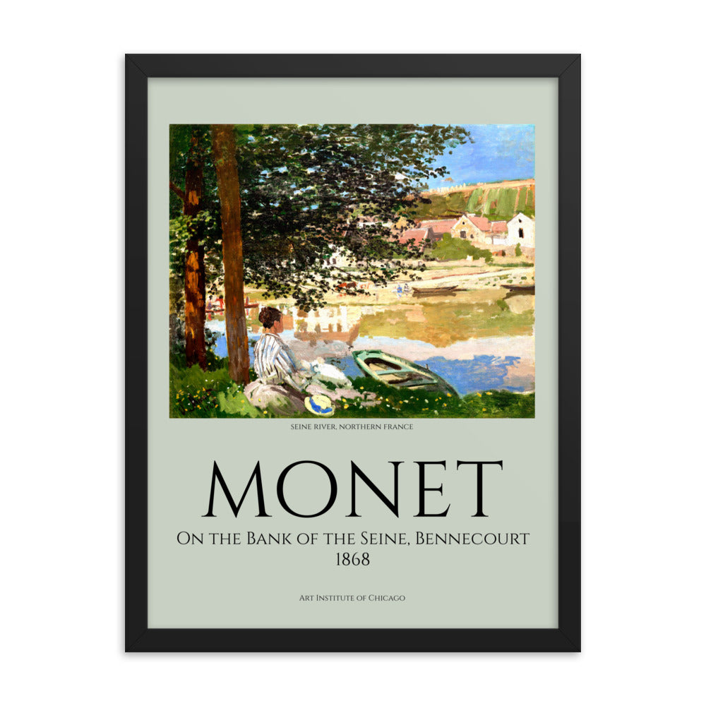 Claude Monet - On the Bank of the Seine, Bennecourt Framed Print