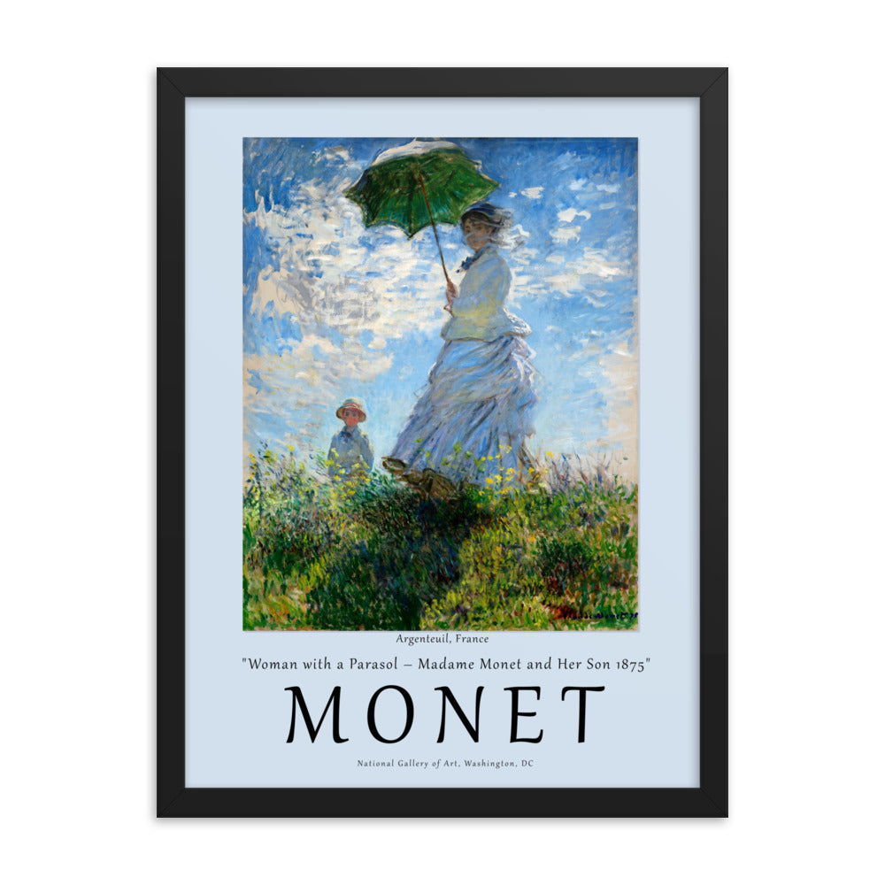 Woman with a Parasol by Claude Monet Framed Print