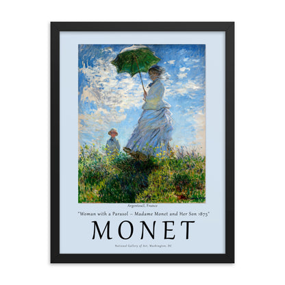 Woman with a Parasol by Claude Monet Framed Print