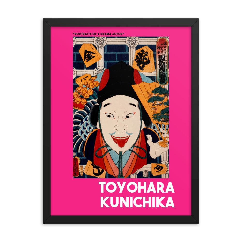 Toyohara Kunichika - Portraits of a Drama Actor Framed Print