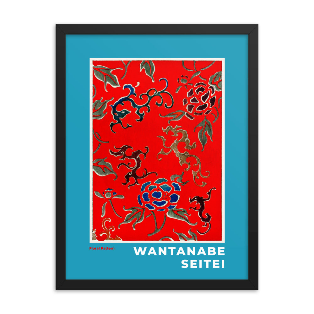 Wantanabe Setei - Floral Pattern Framed Print