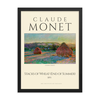 Stacks of Wheat (End of Summer) by Claude Monet Framed Print