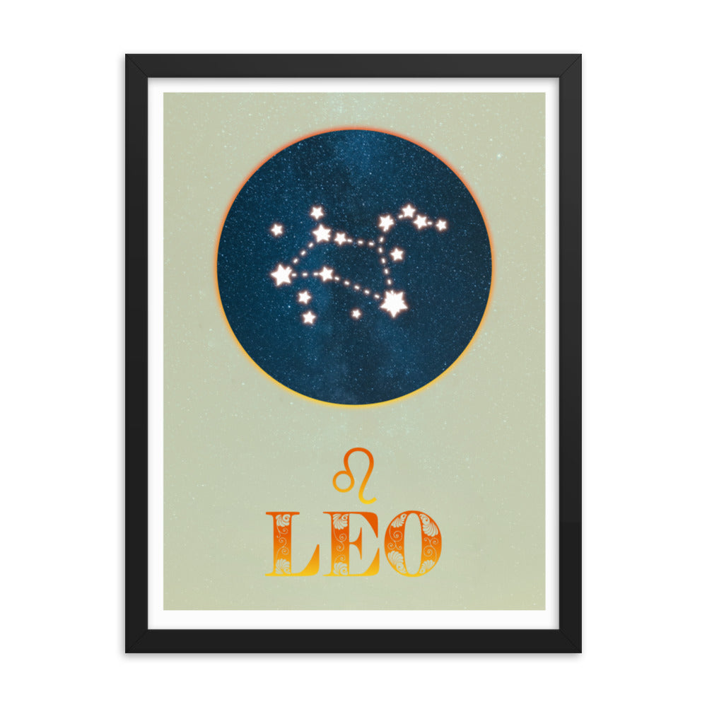 leo star sign zodiac framed wall art print 