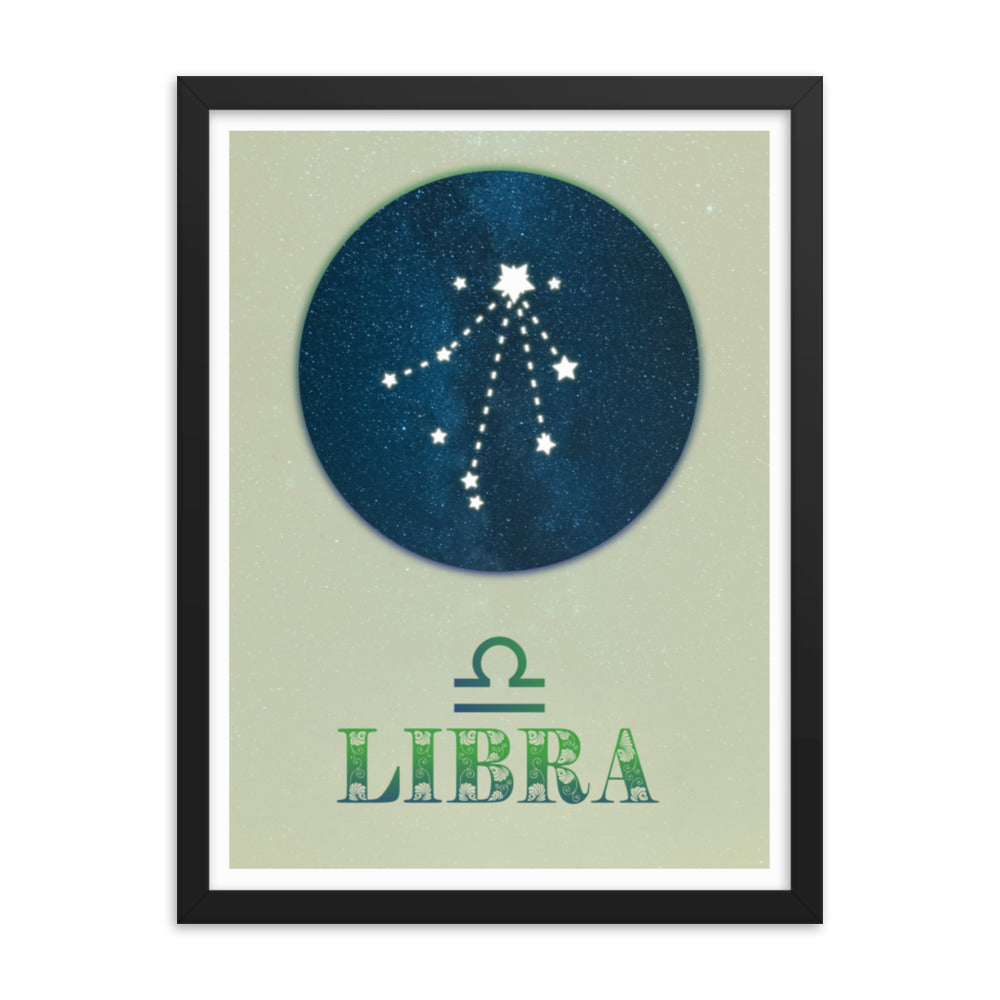 libra star sign zodiac framed wall art print 