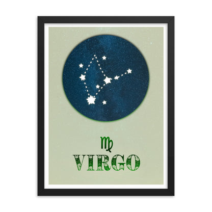 virgo zodiac star sign framed wall art print 