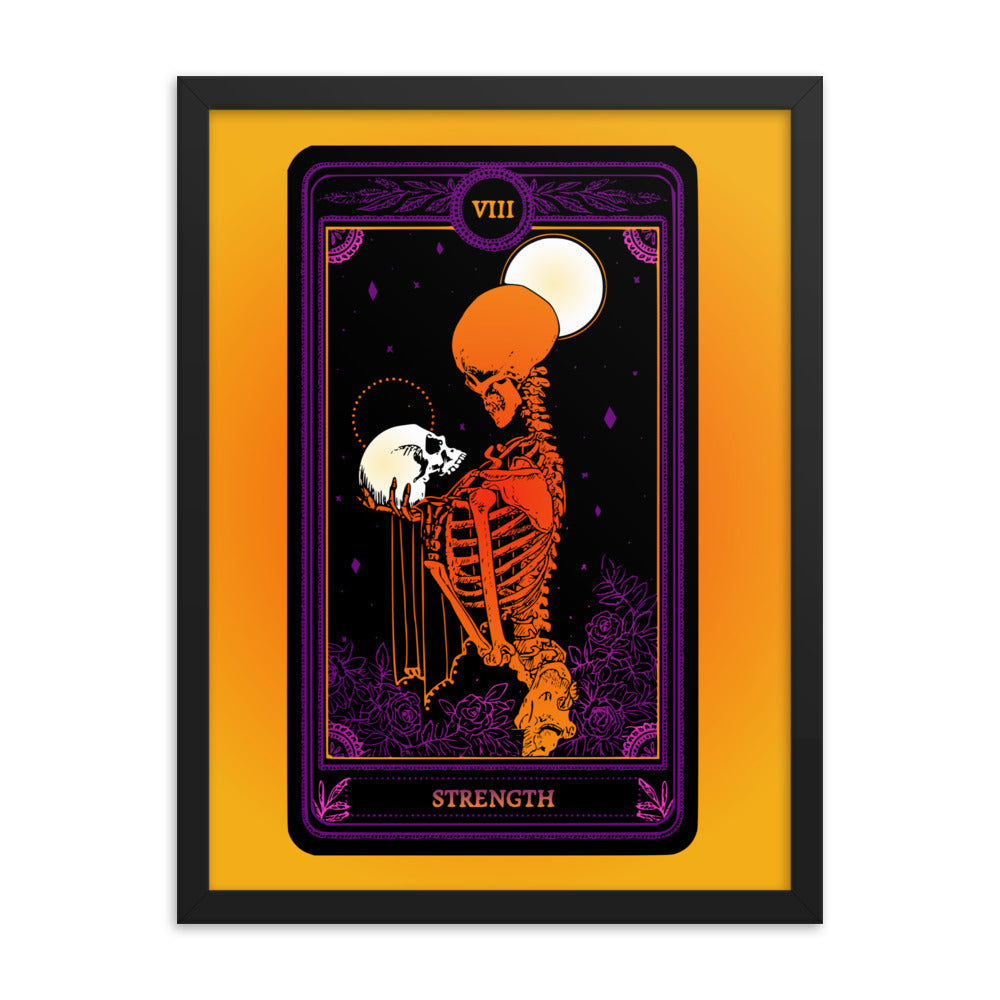 Strength - Tarot Card Framed Print