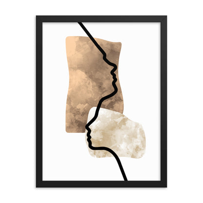 Double Face Line Art Framed Print