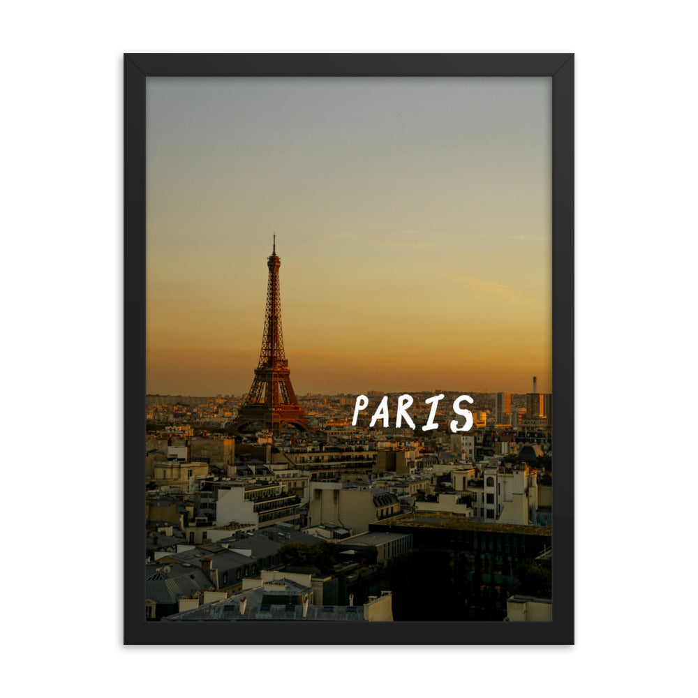 Paris in Text Framed Print