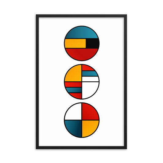 Bauhaus Concentric Framed Print